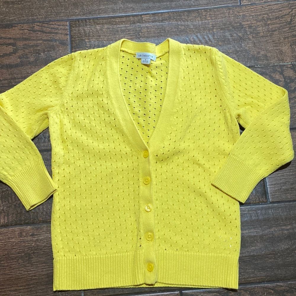 Liz Claiborne Yellow Woman Sweater Size S Vintage Y2K
